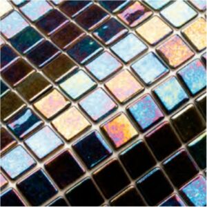 Home 11 Black Iridium Glass Mosaic Tile