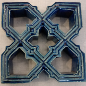 Moroccan Blue Color Ceramic Glazed Handmade Jali