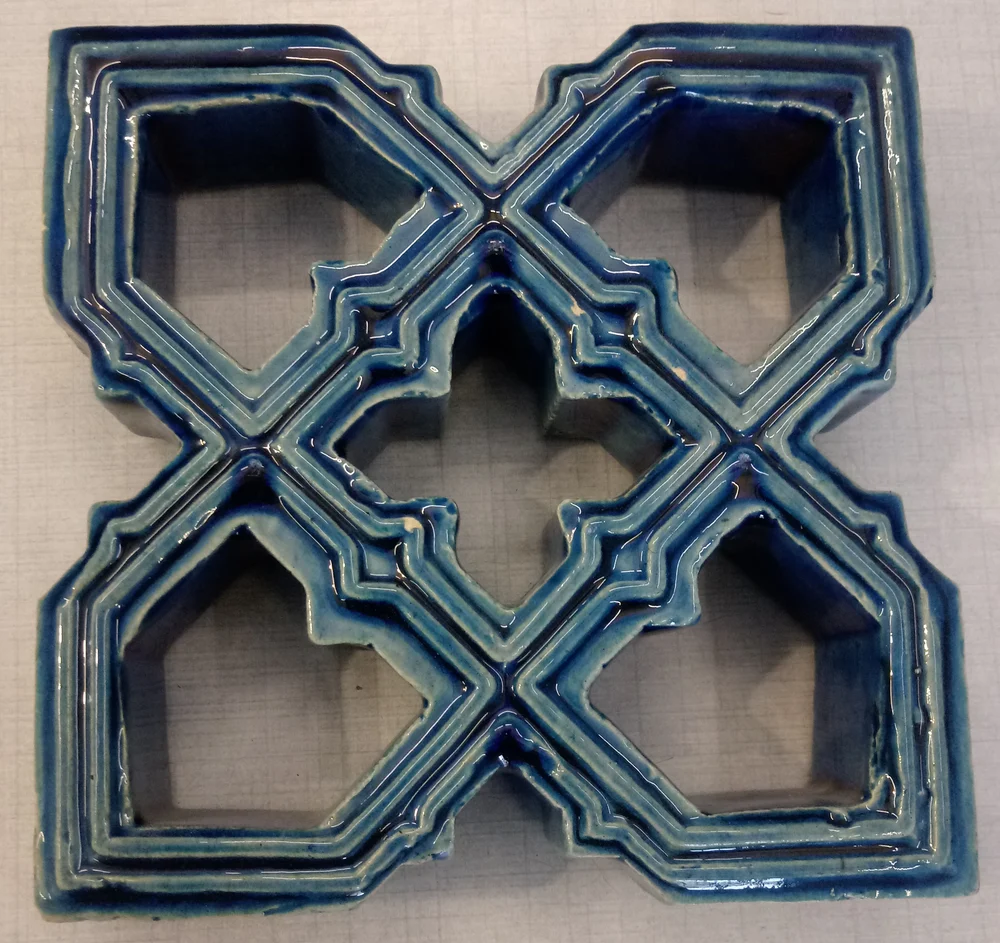 Moroccan Blue Color Ceramic Glazed Handmade Jali