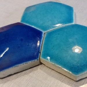 Random Mix Moroccan Blue Color 3D Shape Hexagon Handmade Tile