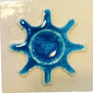 Sun Motif Handmade Tile