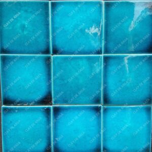 3D Oval Square Turquoise Blue Light Ceramic Handmade Tile