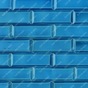 Beveled Moroccan Blue Handmade Subway Tile