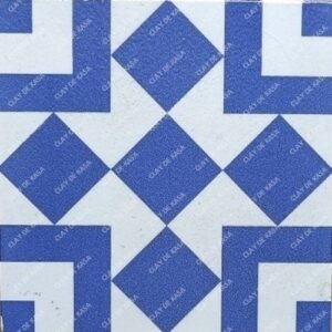 Blue White Classic Victorian Pattern Screen Printed Tile ST1008