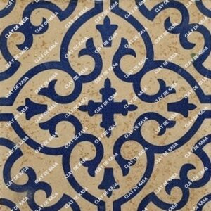 Brown Blue Classic European Screen Printed Tile ST1010