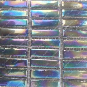 Iridescent Black KitKat Ceramic Handmade Tile