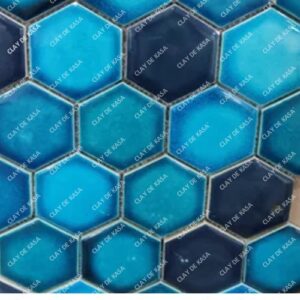 Moroccan Blue 3D Hexagon Handmade Tile