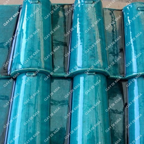 Moroccan Blue Ceramic Glaze Roof Tile