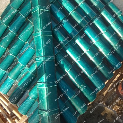 Moroccan Green Ceramic Glaze Roof Tile