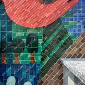 Multi Color Abstract Handmade Wall Mural Tile