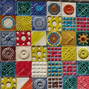Random Mix Color Embossed Glazed Handmade Tile