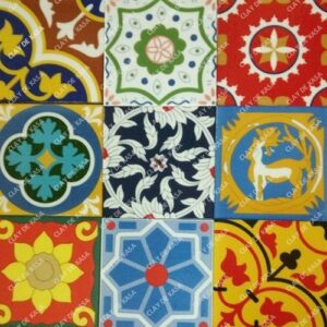 Random Mix Design Handprinted Moroccan Tile