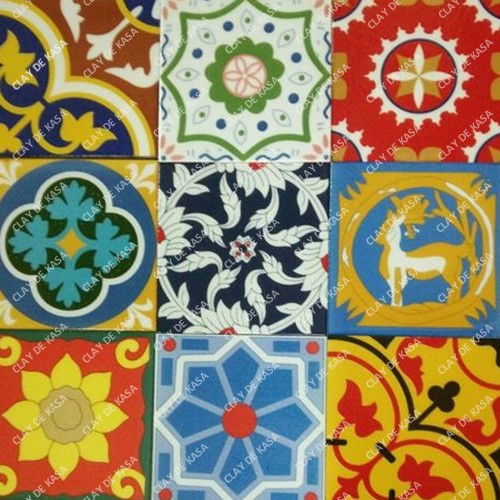 Random Mix Design Handprinted Moroccan Tile