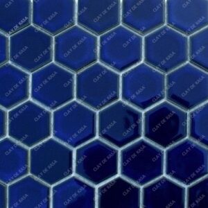 Royal Blue Large Hexagon Ceramic Handmade Tile